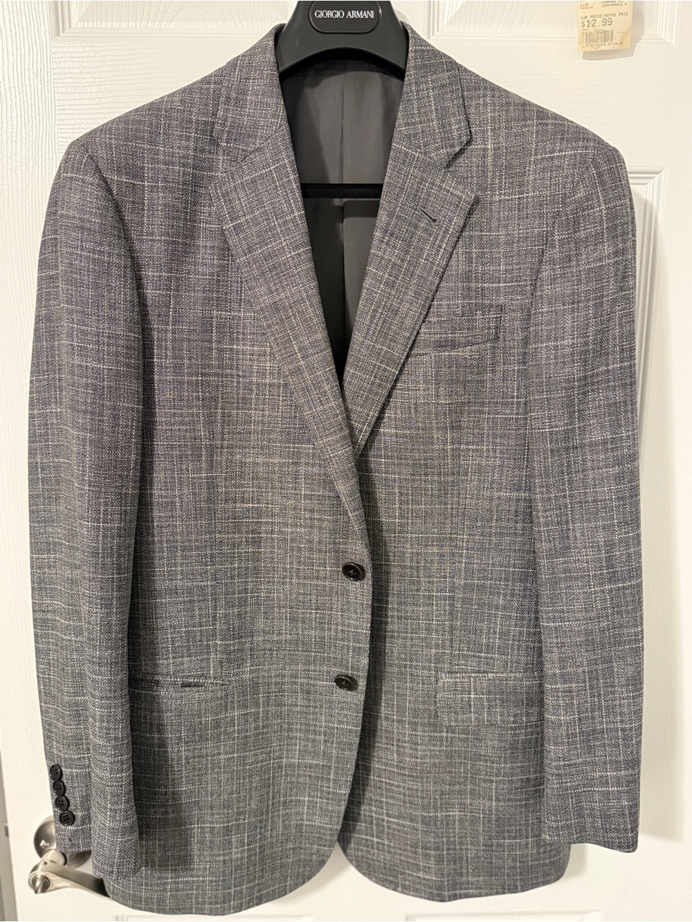 Giorgio Armani Gray Plaid Notch-Lapel Sport Coat
